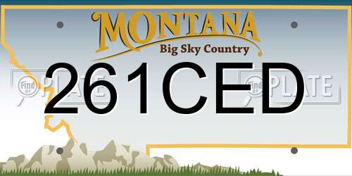 261CED Montana License Plate