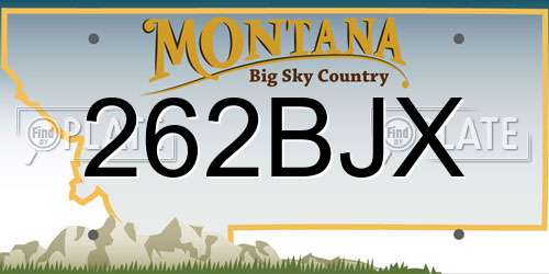 262BJX Montana License Plate
