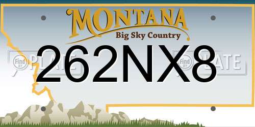 262NX8 Montana License Plate