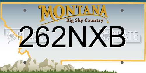 262NXB Montana License Plate