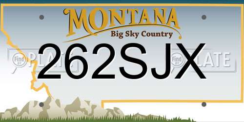 262SJX Montana License Plate