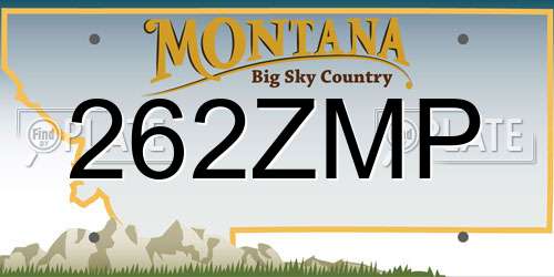 262ZMP Montana License Plate