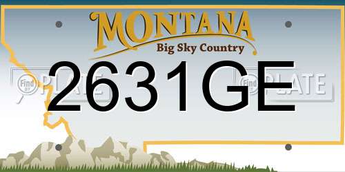 2631GE Montana License Plate
