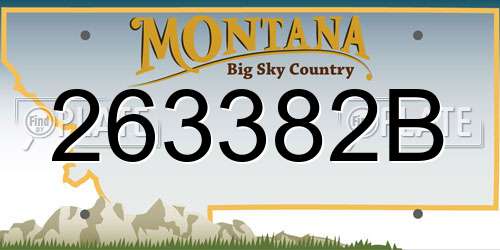 263382B Montana License Plate