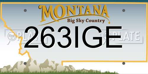 263IGE Montana License Plate