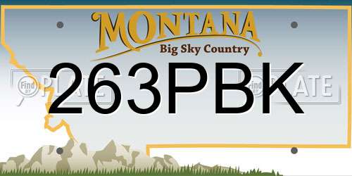 263PBK Montana License Plate