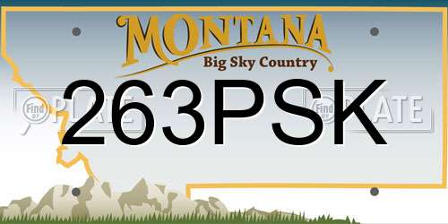 263PSK Montana License Plate