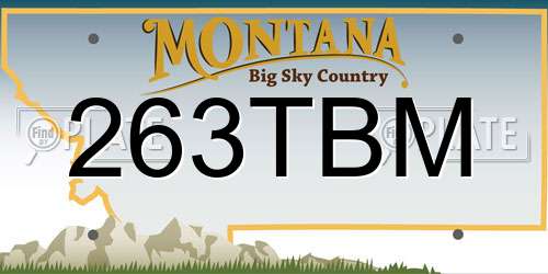 263TBM Montana License Plate
