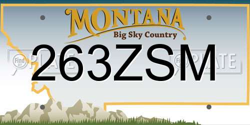 263ZSM Montana License Plate