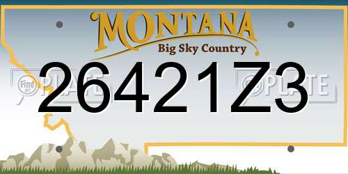 26421Z3 Montana License Plate