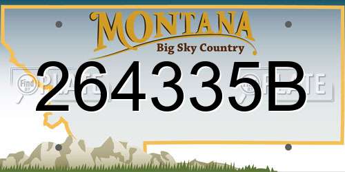 264335B Montana License Plate