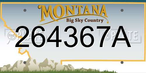 264367A Montana License Plate