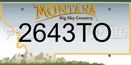 2643TO Montana License Plate