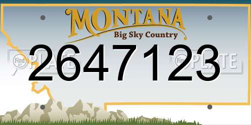 2647123 Montana License Plate