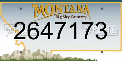 2647173 Montana License Plate