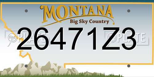 26471Z3 Montana License Plate