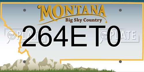 264ET0 Montana License Plate