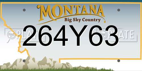 264Y63 Montana License Plate