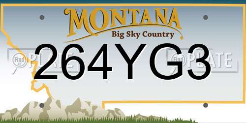 264YG3 Montana License Plate