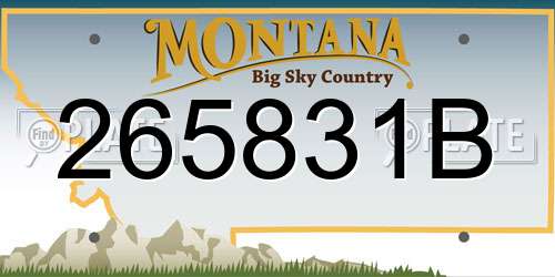 265831B Montana License Plate