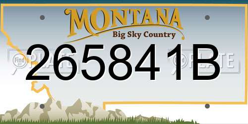265841B Montana License Plate