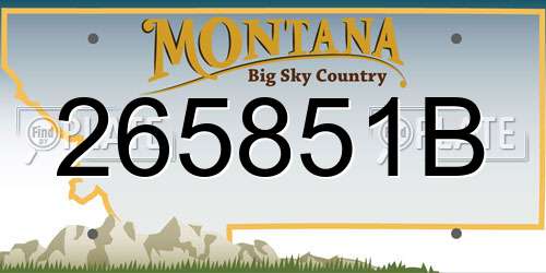 265851B Montana License Plate