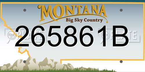 265861B Montana License Plate