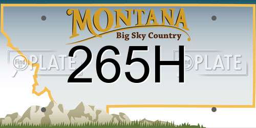 265H Montana License Plate