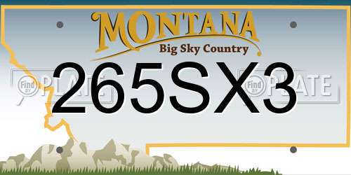 265SX3 Montana License Plate