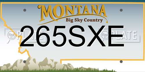 265SXE Montana License Plate