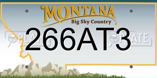 266AT3 Montana License Plate