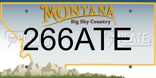 266ATE Montana License Plate