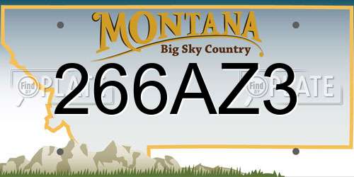 266AZ3 Montana License Plate
