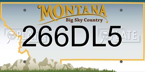 266DL5 Montana License Plate