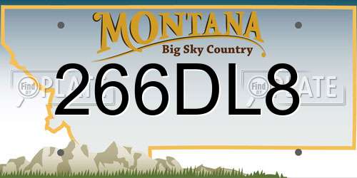 266DL8 Montana License Plate