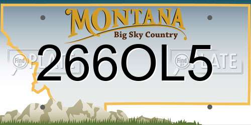 266OL5 Montana License Plate