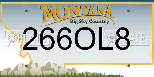 266OL8 Montana License Plate