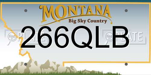 266QLB Montana License Plate