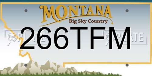 266TFM Montana License Plate