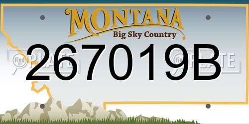 267019B Montana License Plate