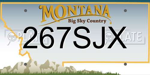 267SJX Montana License Plate