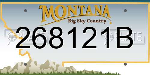 268121B Montana License Plate