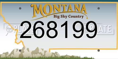 268199 Montana License Plate