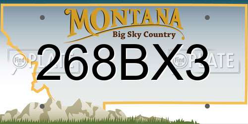 268BX3 Montana License Plate