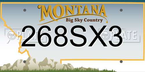 268SX3 Montana License Plate