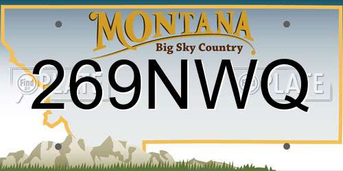269NWQ Montana License Plate