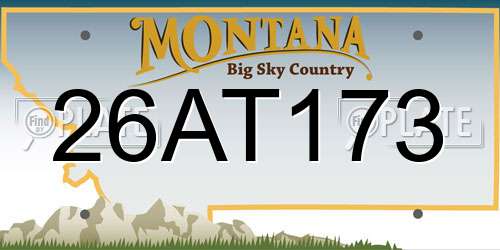26AT173 Montana License Plate