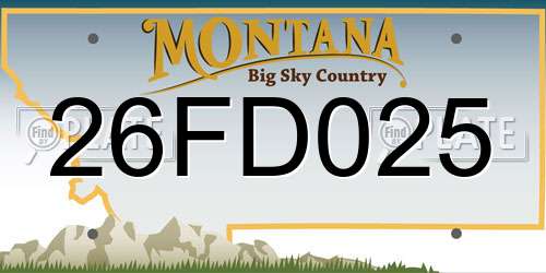 26FD025 Montana License Plate