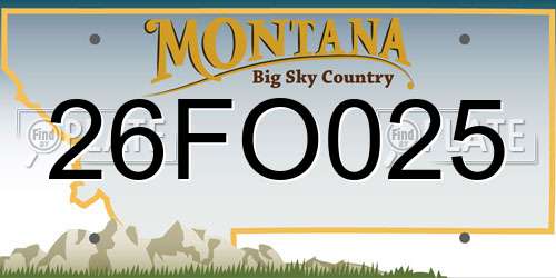 26FO025 Montana License Plate