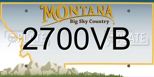 2700VB Montana License Plate